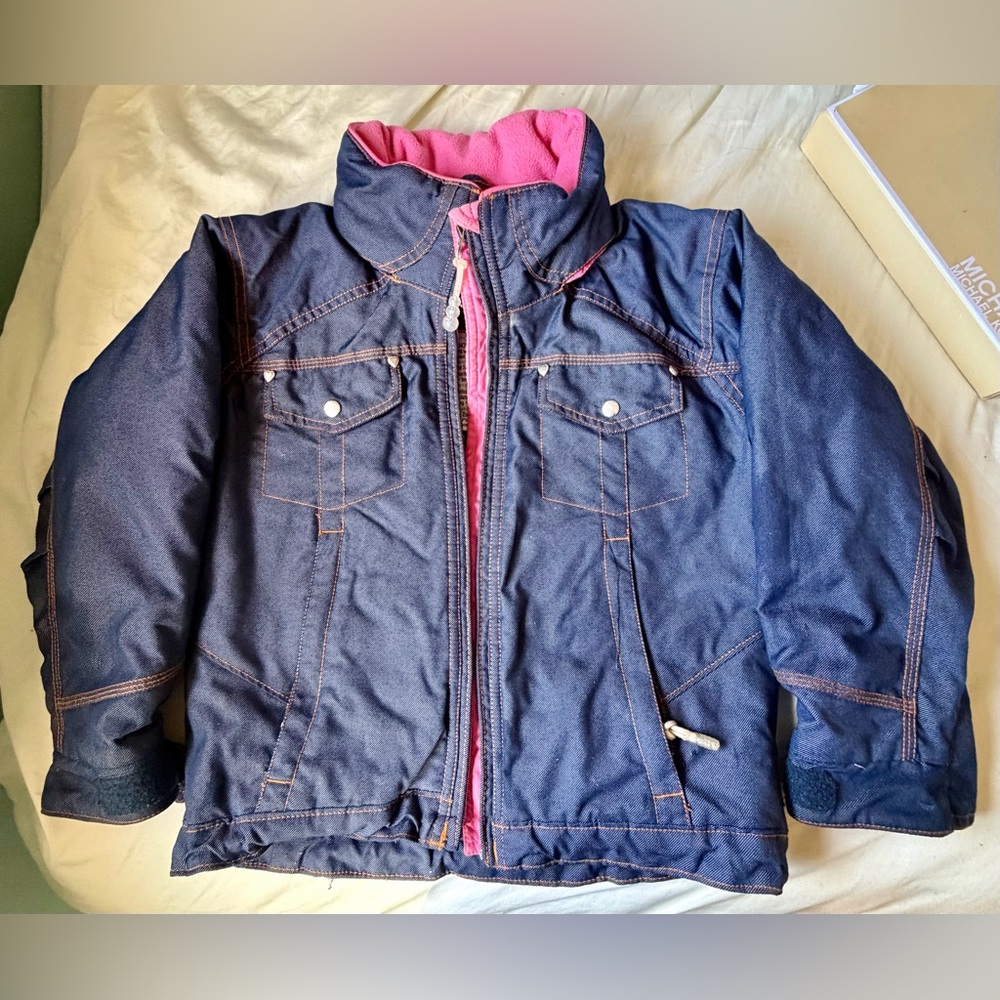 Obermeyer Kids Navy Jacket with Pink Lining